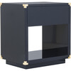 Lella Lacquer Side Table, Navy - Nightstands - 3 - thumbnail