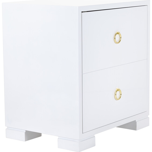 Laila Lacquer Side Table, White