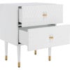 Neptune 2-Drawer Side Table, White - Nightstands - 3