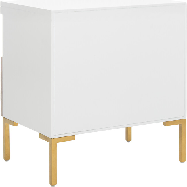 Sylvie 1 Drawer Side Table, White/Gold - Accent Tables - 6