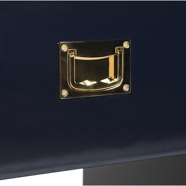Lella Lacquer Side Table, Navy - Nightstands - 4