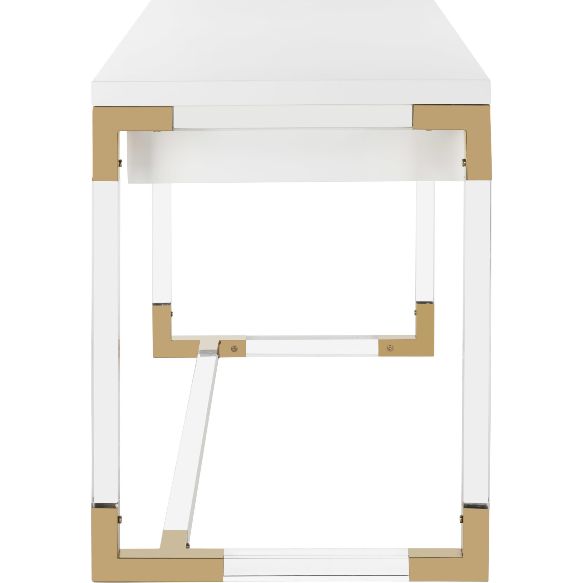 Dariela Acrylic Desk White Gold Safavieh Play Tables Desks Maisonette