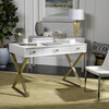 Yesenia Vanity Table, White/Gold - Desks - 2