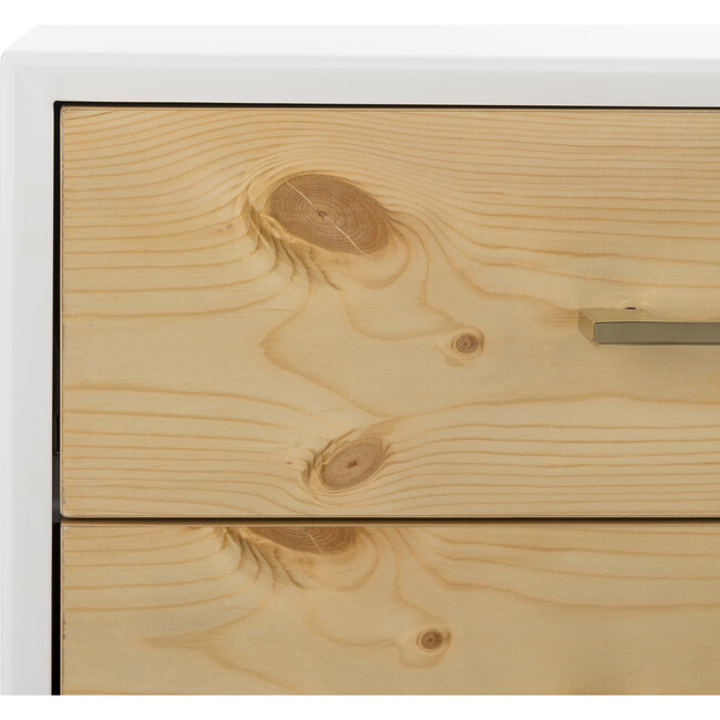 Vanda 3-Drawer Beetlewood Side Table, White - Nightstands - 5