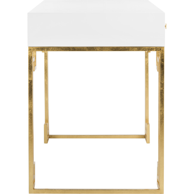 Valeria Writing Desk, White/Gold - Desks - 5