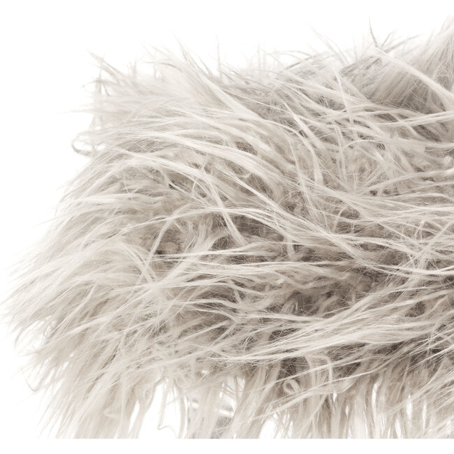 Delcie Sheepskin Ottoman, Grey/Clear - Accent Seating - 4