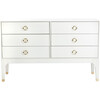 Lorna 6 Drawer Contemporary Dresser, White - Dressers - 1 - thumbnail
