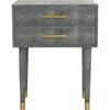 Nour Faux Shagreen End Table, Dark Grey - Nightstands - 1 - thumbnail