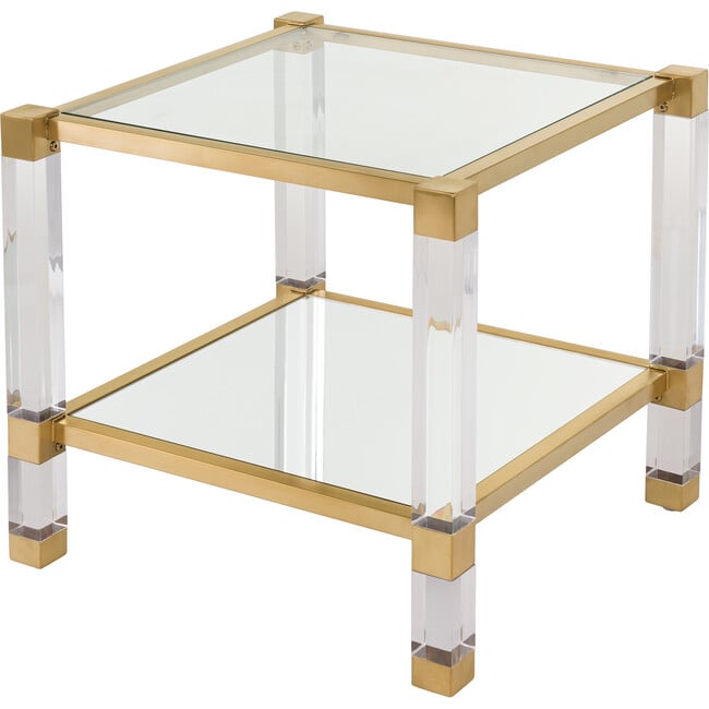 Angie Acyrlic End Table, Brass - Accent Tables - 3