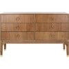 Lorna 6 Drawer Contemporary Dresser, Rustic Oak - Dressers - 1 - thumbnail