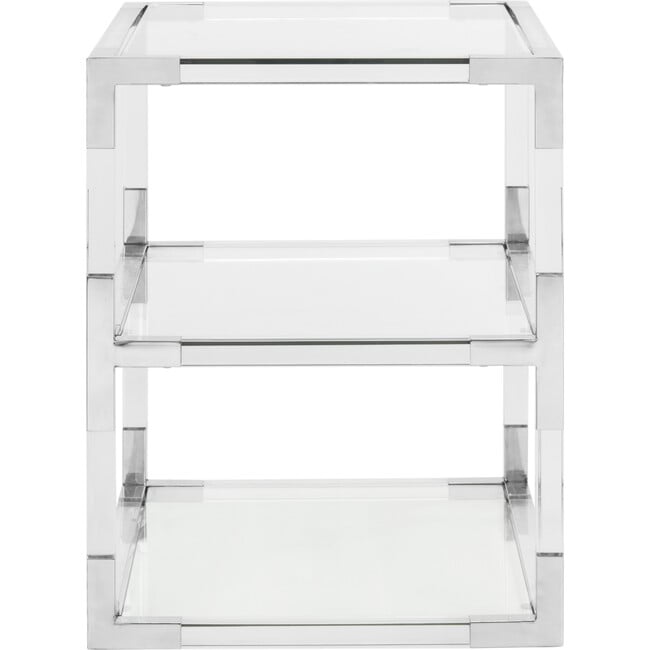 Louisa Acyrlic End Table, Silver - Accent Tables - 4