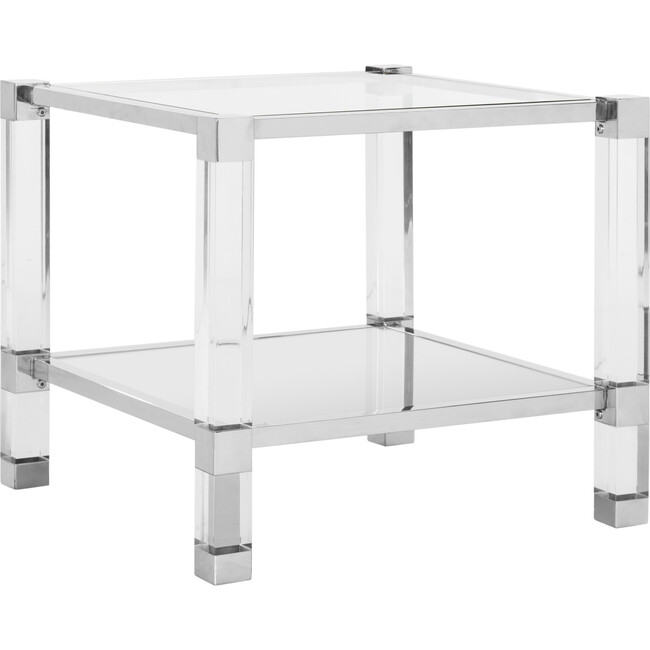 Angie Acyrlic End Table, Silver - Accent Tables - 3