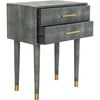 Nour Faux Shagreen End Table, Dark Grey - Nightstands - 2