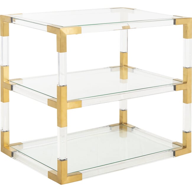 Louisa Acyrlic End Table, Brass - Accent Tables - 3