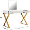 Yesenia Vanity Table, White/Gold - Desks - 4