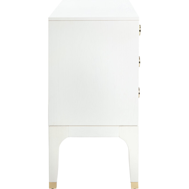 Lorna 6 Drawer Contemporary Dresser, White - Dressers - 5