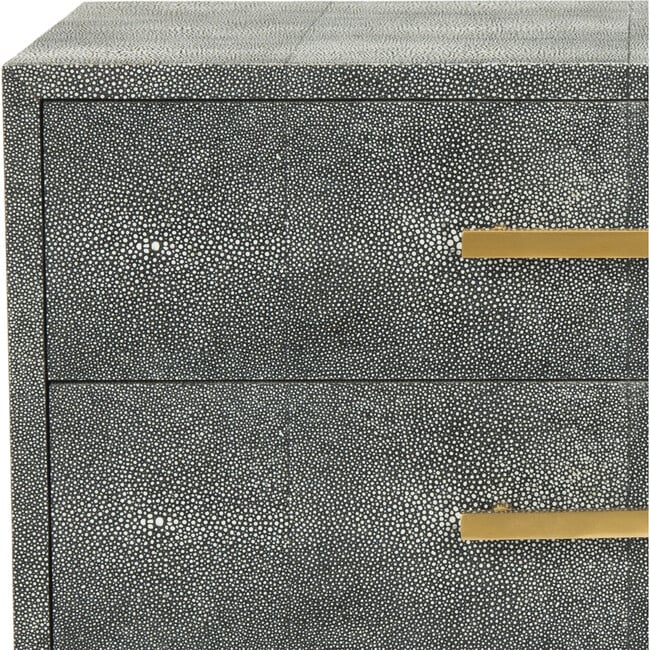 Nour Faux Shagreen End Table, Dark Grey - Nightstands - 5