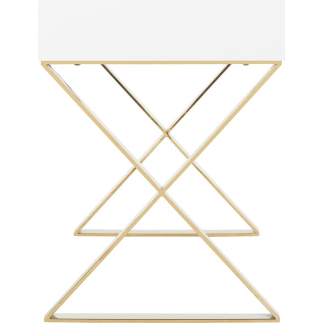 Yesenia Vanity Table, White/Gold - Desks - 6