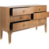 Lorna 6 Drawer Contemporary Dresser, Rustic Oak - Dressers - 5