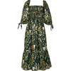 Women's Jazzy Dress, Botanical Birds Emerald - Dresses - 1 - thumbnail