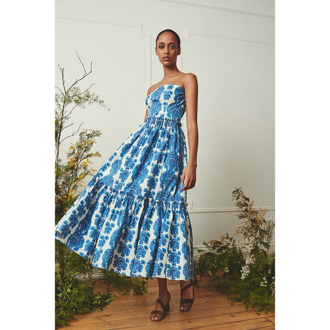 Women's Torres Dress, Paisley Stripe Blue - Dresses - 2