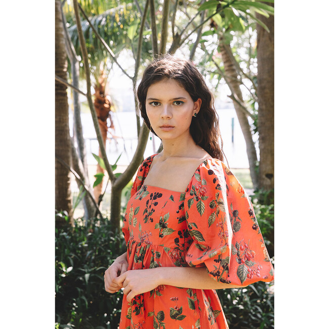 Women's Sip Sip Dress, Botanical Allover Coral