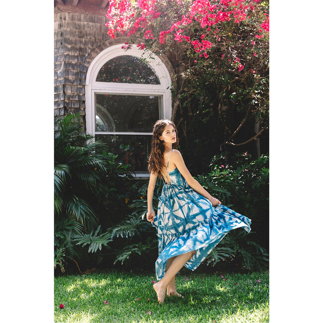 Women's Harbour Island Dress, Indigo Tie Dye - Dresses - 2