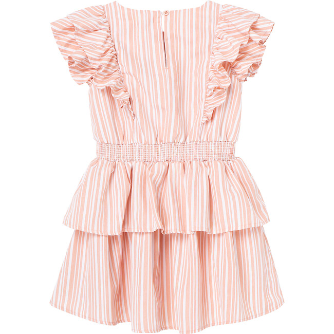 Ruffled Tiered Dress, Coral