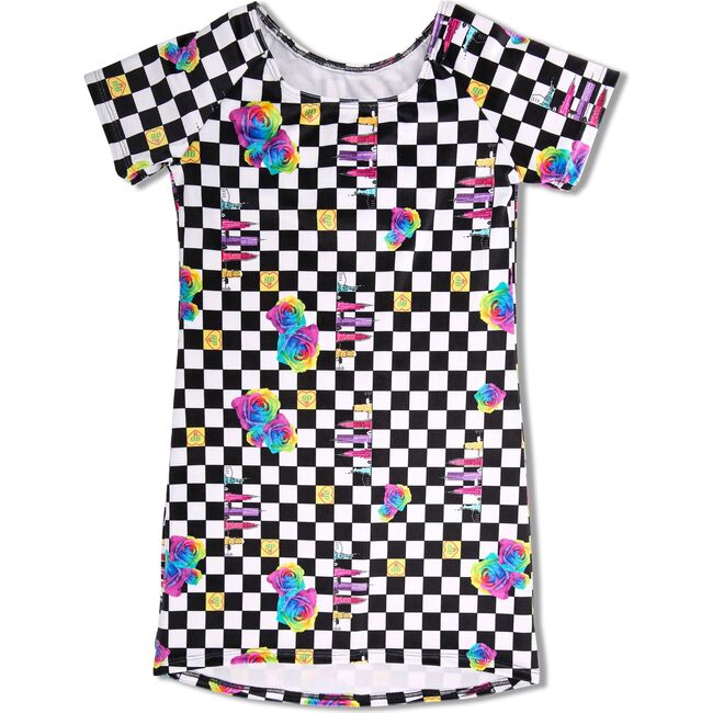 NY City Check Velvet Dress, Multi