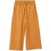 Organic Cotton Knit Wide Leg Trousers, Dark Ochre - Pants - 1 - thumbnail