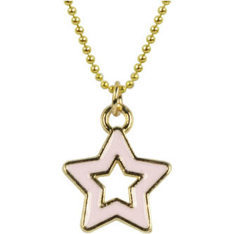 Star Necklace, Light Pink