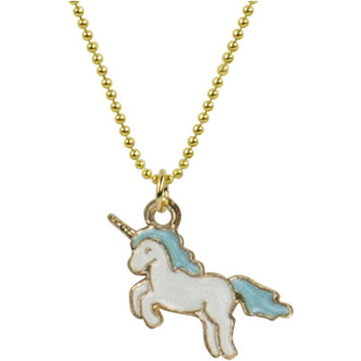 Unicorn Necklace, Blue and White