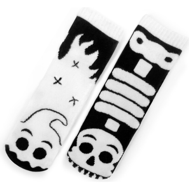 Ghost & Skeleton GLOW IN THE DARK Cool Mismatched Socks