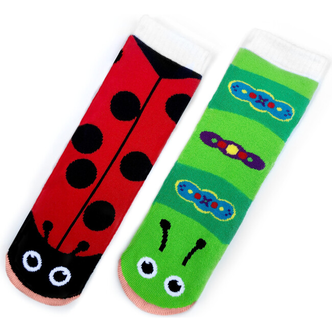 Ladybug & Caterpillar Mismatched Socks for Fun Adults and Kids