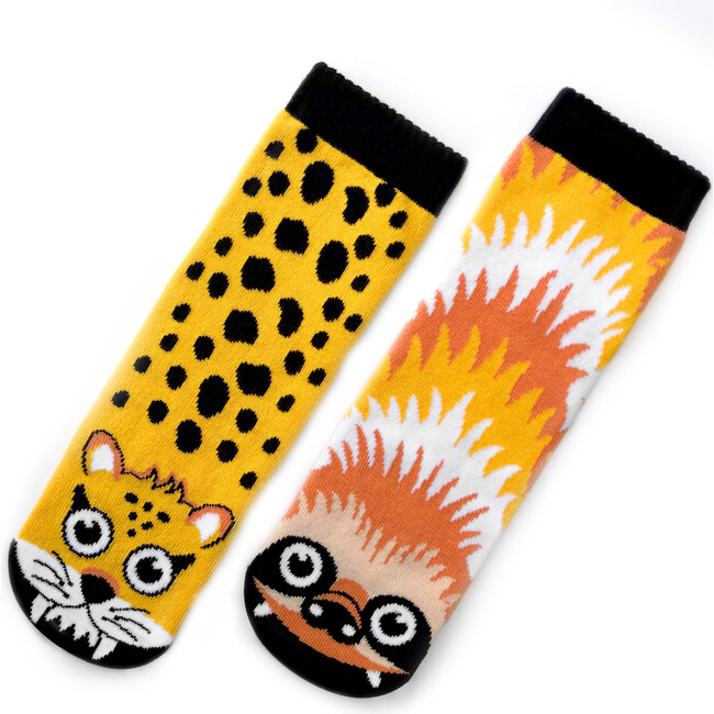Sloth & Cheetah Fun Mismatched Animals Socks