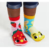 Strawberry & Banana Fun Mismatched Food Socks - Socks - 2