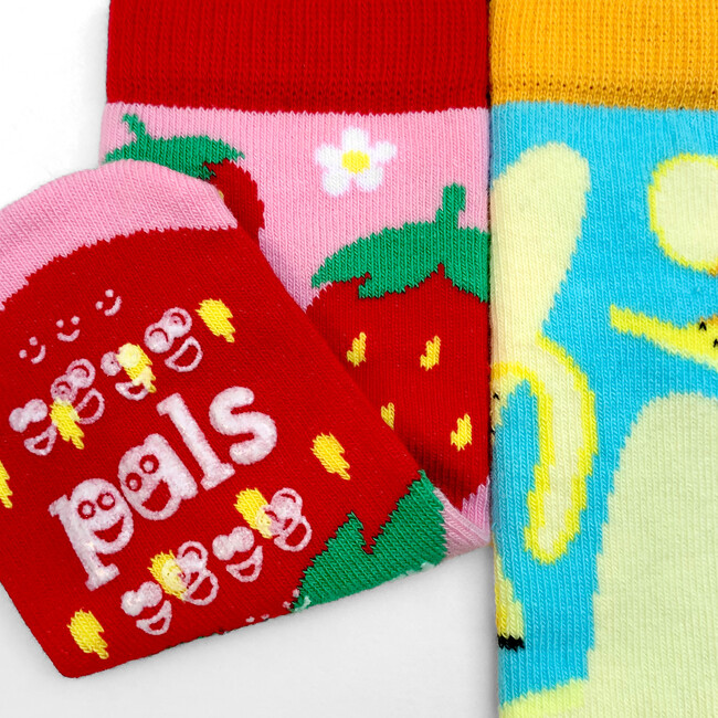 Strawberry & Banana Fun Mismatched Food Socks - Socks - 4