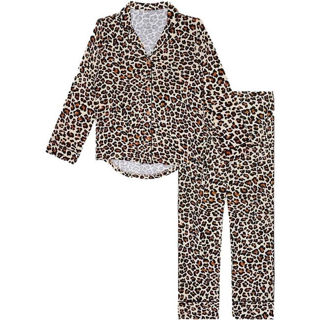 Women Long Sleeve & Relaxed Long Pajama Pants, Lana Leopard Tan