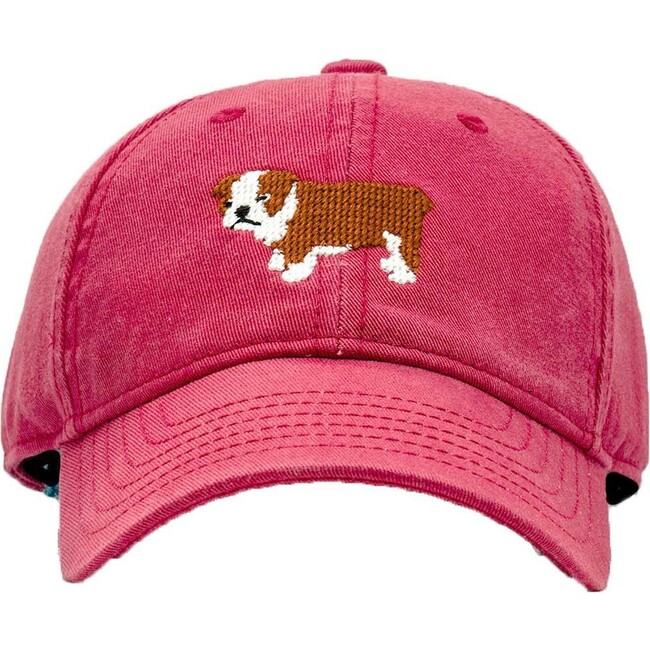 Bulldog Baseball Hat, Weathered Red