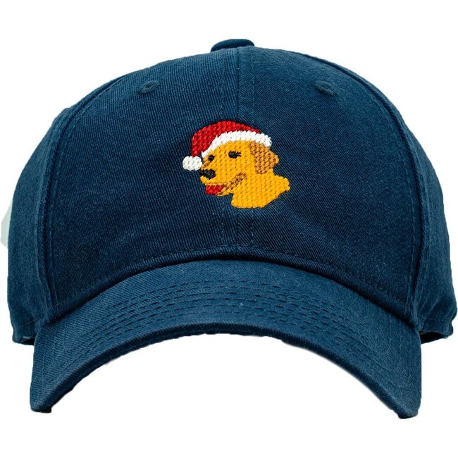 Santa Yellow Lab Baseball Hat, Navy