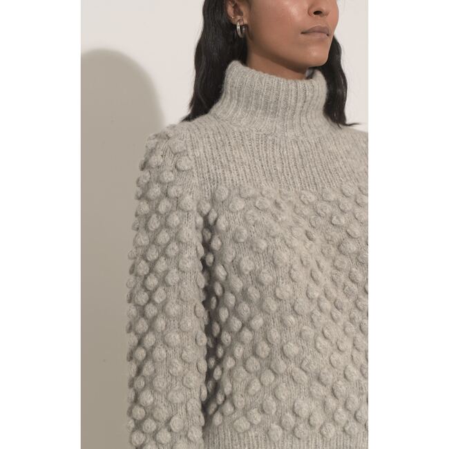 Women's Luna Sweater, Pale Grey Melange - Sweaters - 4