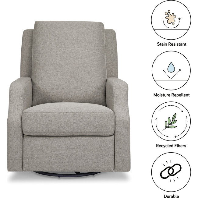 Crewe Recliner & Swivel Glider, Performance Grey Eco-Weave - Nursery Chairs - 7