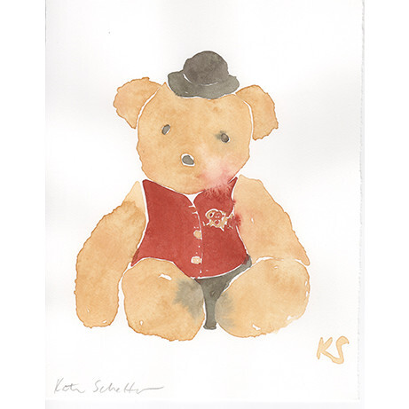 Bowery Teddy Bear, Natural/Red