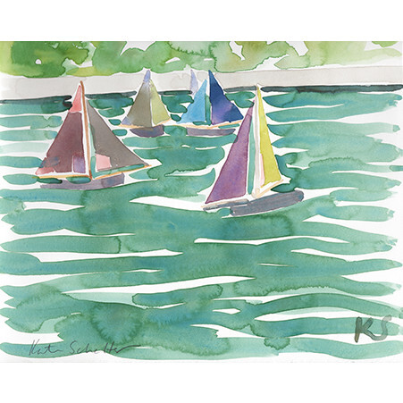 Paris Toy Boats Luxembourg Gardens, Green - Art - 1