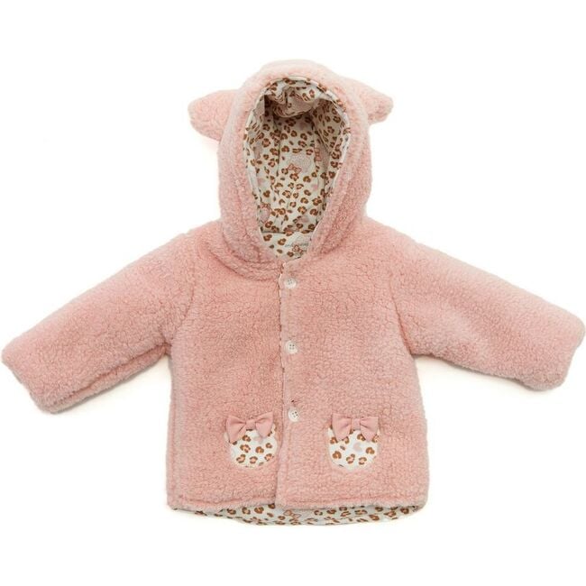 Leopard Welsoft Coat, Pink - Coats - 1