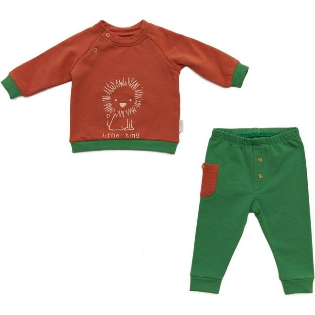 2pc Little Lion Outfit Set, Red - Mixed Apparel Set - 1