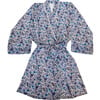 Women's Short Veetzie Kimono, Blue and White Liberty - Robes - 1 - thumbnail