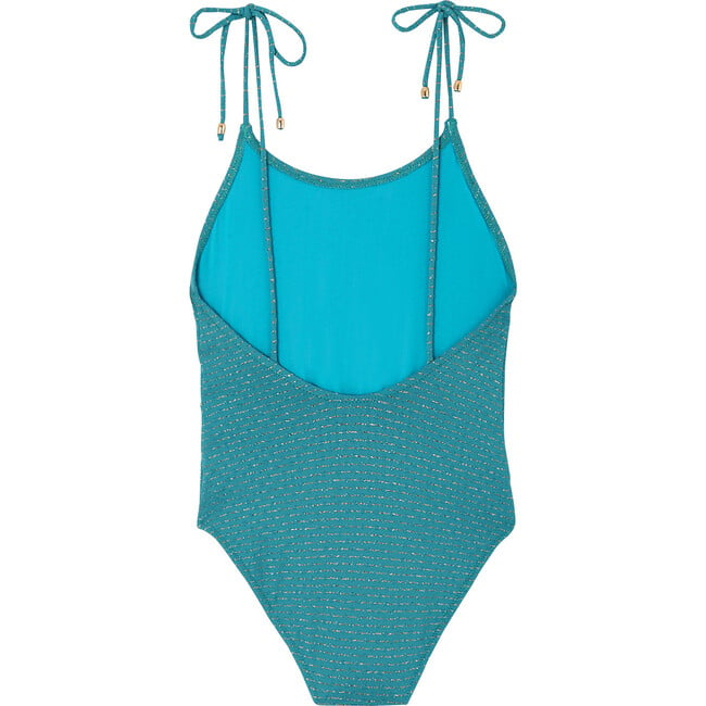 Bahamas Lurex One Piece, Emerald and Gold - One Pieces - 2