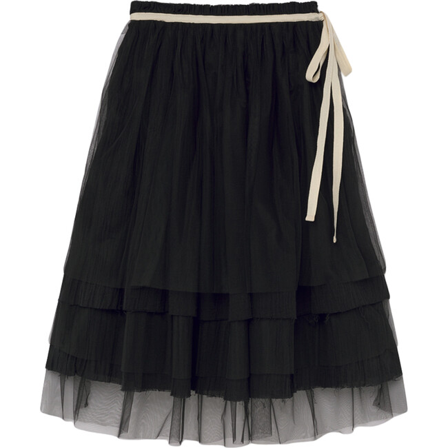 Muslin Fairy Layered Skirt, Black