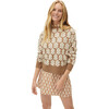 Women's Tate Sweater, Floral Stamp Camel - Sweaters - 1 - thumbnail